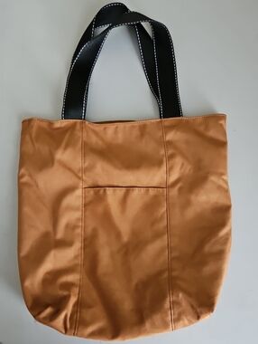 Everyday Tan Tote with Black Handles